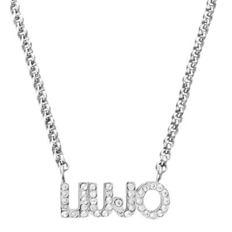Collana Essential con logo e cristalli silver Liu Jo LJ2147