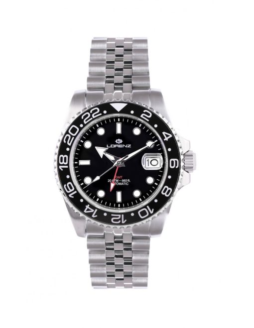 Lorenz 030228AA GMT Automatico uomo acciaio nero