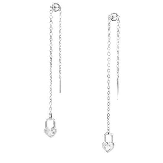 Orecchini Essential pendenti con lucchetto cuore silver Liu Jo LJ2137