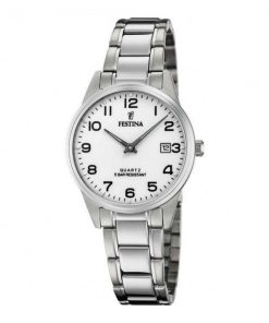 Festina F20509-1 Acero Classico silver bianco con numeri donna