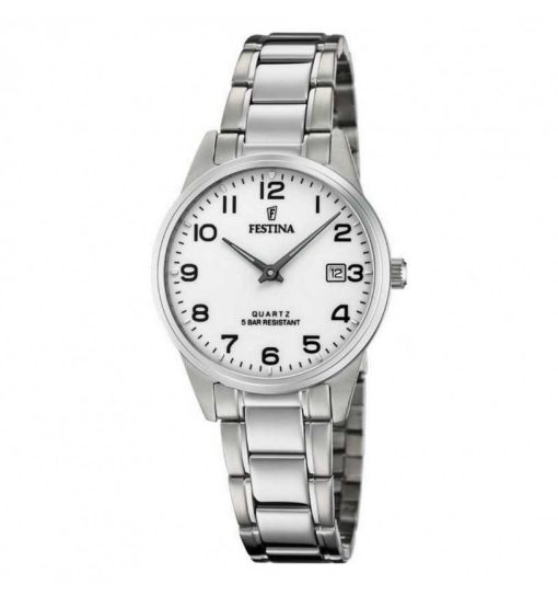 Festina F20509-1 Acero Classico silver bianco con numeri donna