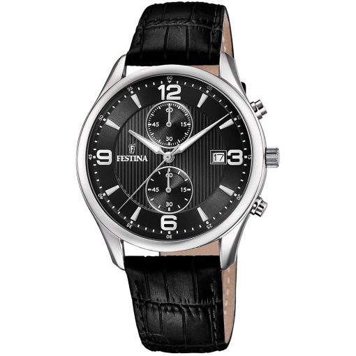 Festina F6855-8 Timeless cronografo pelle nero