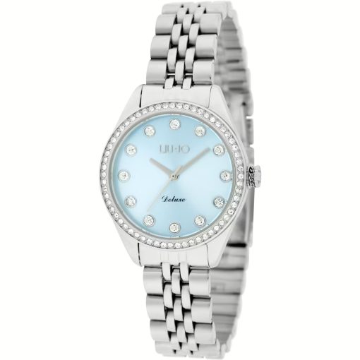 Liu Jo TLJ2255 Deluxe acciaio silver con brillantini azzurro donna