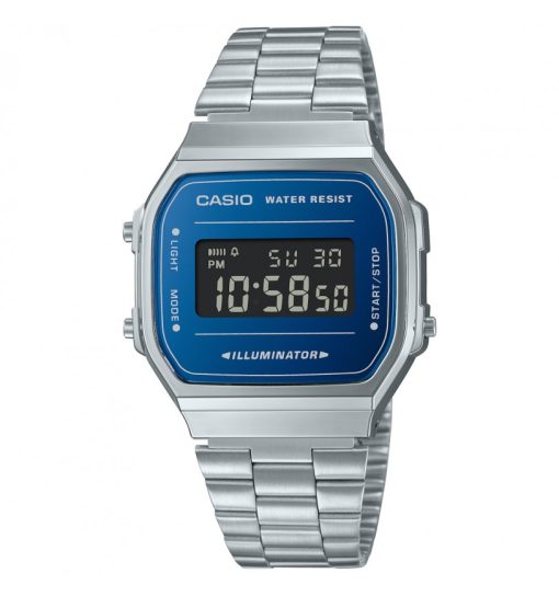 Casio A168WEM-2BEF vintage digitale blu unisex schermo nero