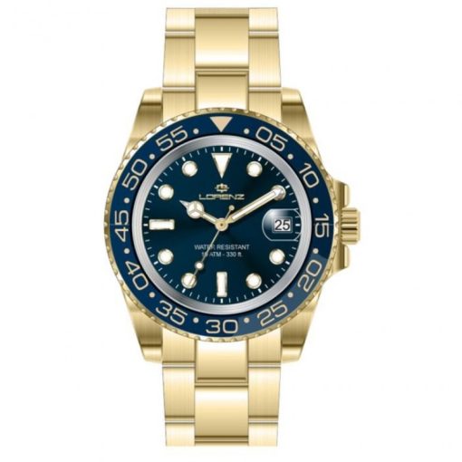 Lorenz 26127BB Classic day dorato quadrante blu con datario