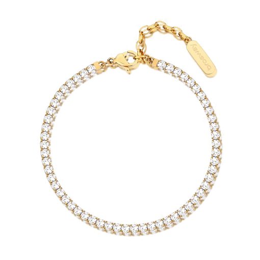 Bracciale tennis in acciaio Brosway BEI081 Desideri pvd oro 14K con cubic zirconia