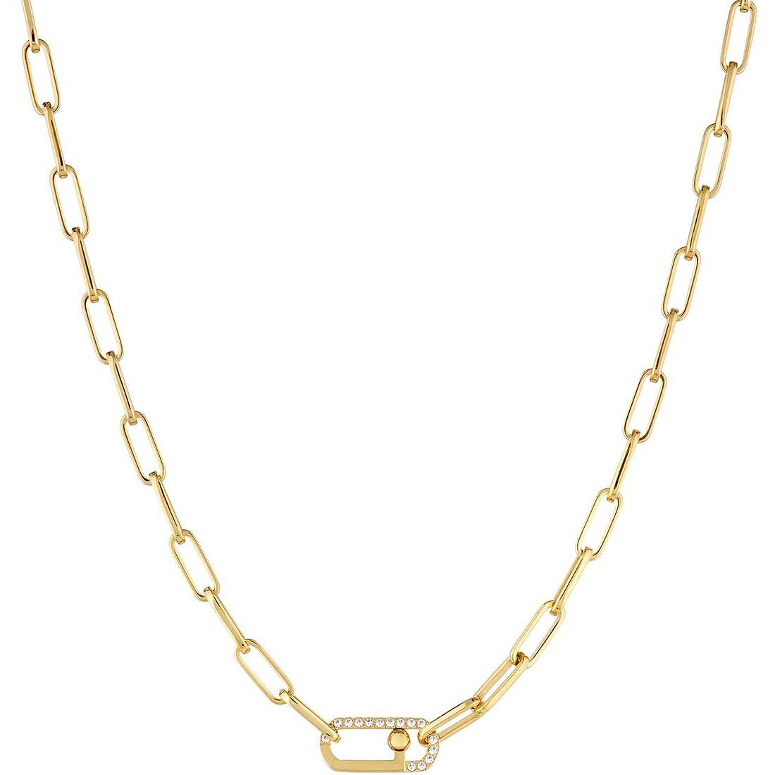 Collana Liu Jo LJ1798 a catena Liu Jo acciaio dorato con zirconi