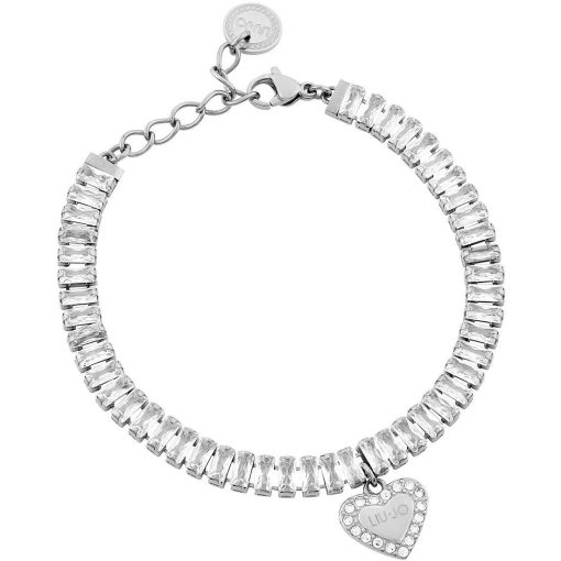 Collana Liu Jo LJ1822 acciaio silver con cristalli e pendente cuore