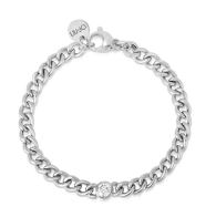 Bracciale Liu Jo LJ2314 acciaio silver con zircone centrale bianco donna