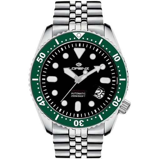 Lorenz 030138FF Shark 3 Automatico nero e verde uomo 20atm