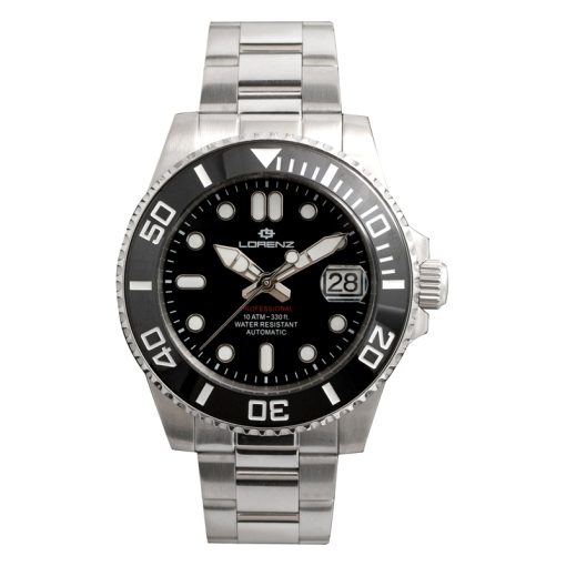 Lorenz 21065AA Automatico Sub Ceramic nero ghiera nera 43mm