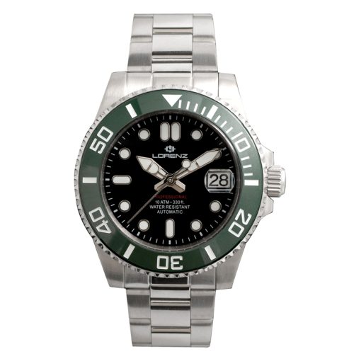 Lorenz 21065DD Automatico Sub Ceramic nero ghiera verde 43mm