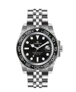 Lorenz 26122AA Sport uomo nero acciaio ghiera girevole