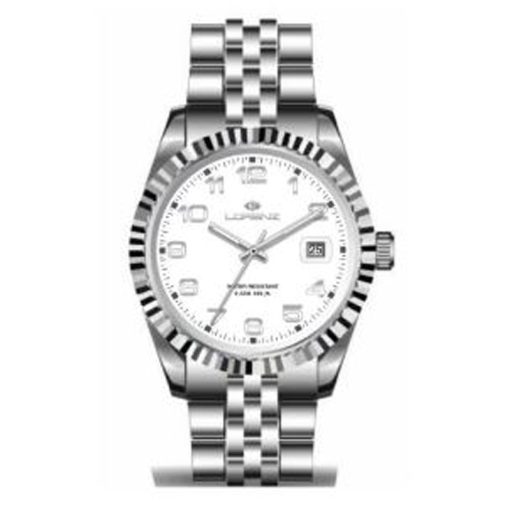 Lorenz 26495AA Ginevra Jubilee acciaio e bianco con datario