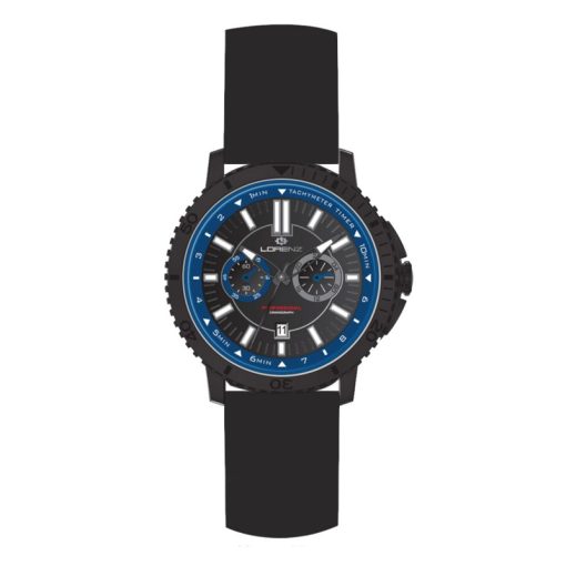 Lorenz 26893EE Sport uomo silicone nero e blu cronografo
