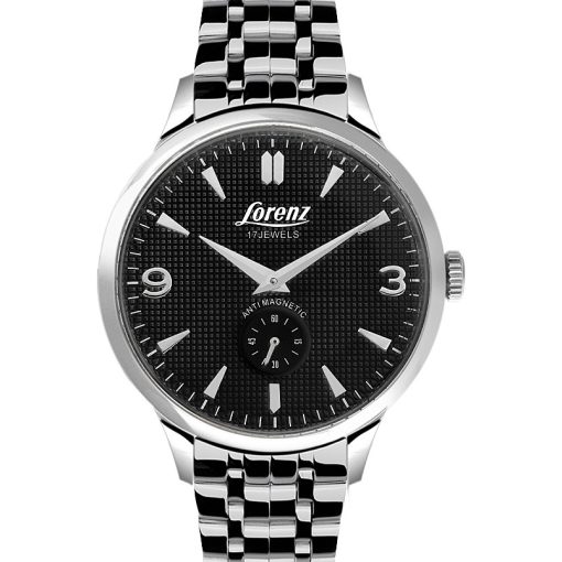 Lorenz 30161FF Classico acciaio e nero con secondiera uomo