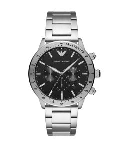 Armani AR11241-C Mario cronografo acciaio quadrante nero