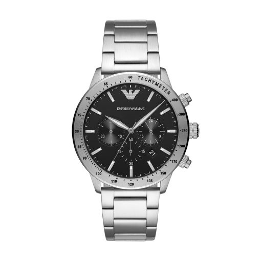 Armani AR11241-C Mario cronografo acciaio quadrante nero