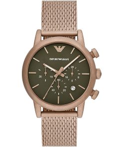 Armani AR11428-C Luigi cronografo maglia milano ramato quadrante verde