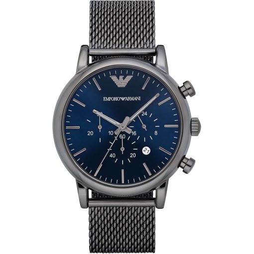 Armani AR1979-C Luigi cronografo maglia milano brunito quadrante blu
