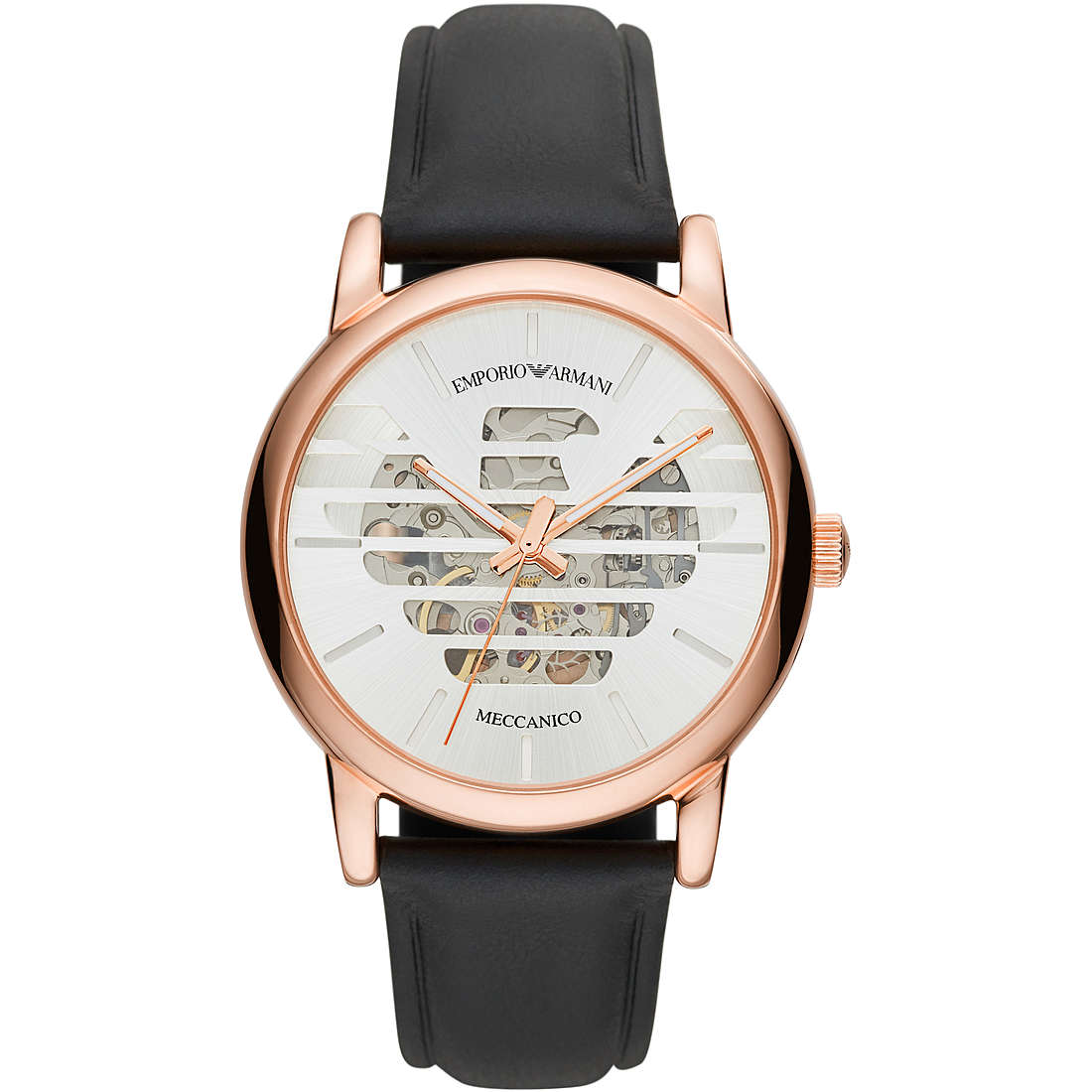 Armani AR60031-C Luigi automatico pelle nero cassa ramata uomo