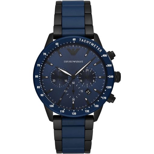 Armani AR70001-C Cronografo acciaio bicolore nero e blu