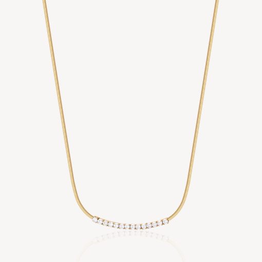 Collana Brosway BEIN007 Desideri acciaio pvd oro con zirconi donna