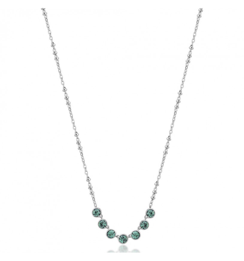 Collana girocollo in acciaio Brosway BYM160 Symphonia con cristalli verdi