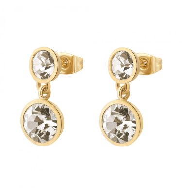 Orecchini pendenti Brosway BYM173 Symphonia finitura pvd oro 14K e cristalli