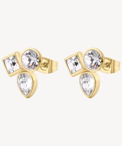 Orecchini Brosway BYM177 Symphonia a lobo pvd oro con cristalli