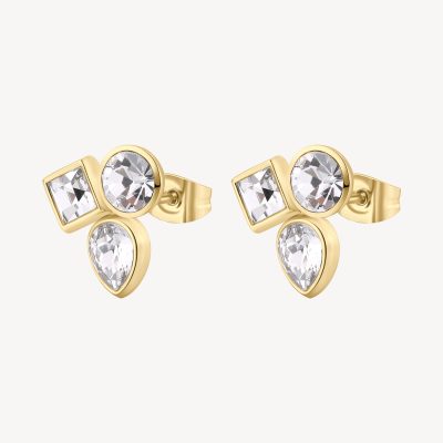 Orecchini Brosway BYM177 Symphonia a lobo pvd oro con cristalli