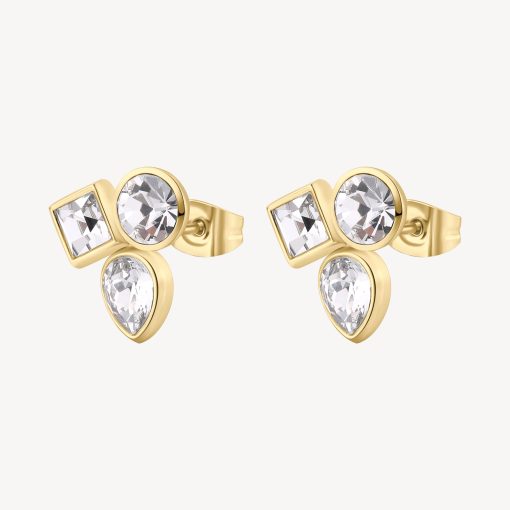 Orecchini Brosway BYM177 Symphonia a lobo pvd oro con cristalli