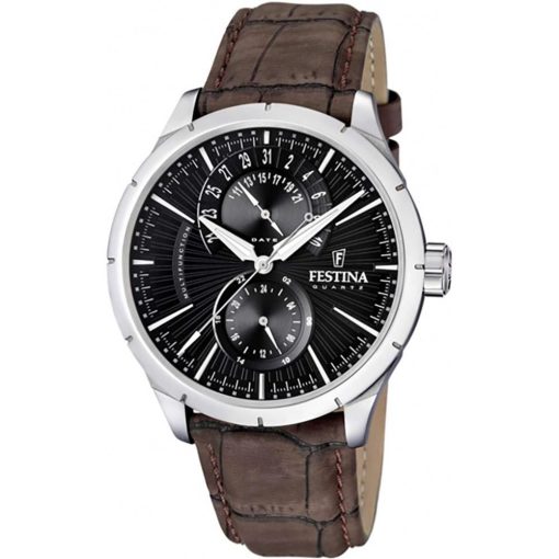 Festina F16573-4 Retrò multifunzione pelle marrone e nero uomo