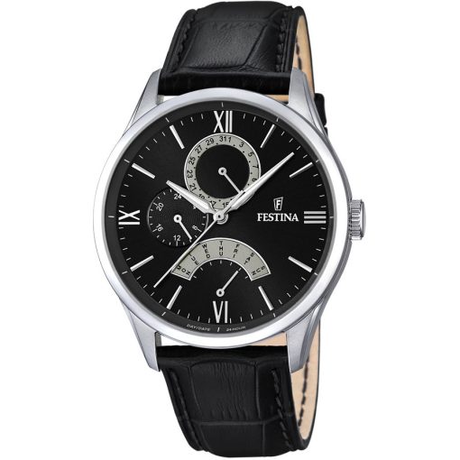 Festina F16823-2 Retro multifunzione pelle nero uomo