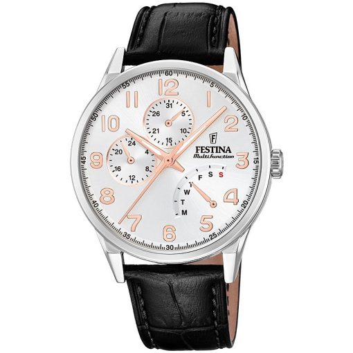 Festina F20278-A Multifunction collection pelle nero uomo