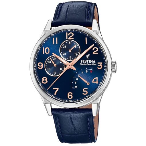Festina F20278-B Multifunction collection pelle blu uomo