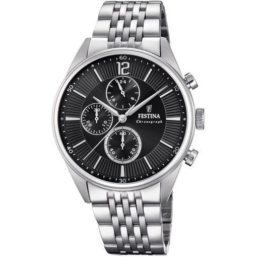 Festina F20285-4 Timeless chronograph acciaio nero uomo