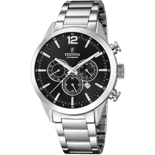 Festina F20343-8 Timeless chronograph acciaio e nero uomo