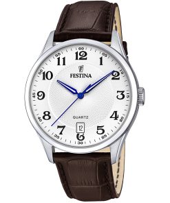 Festina F20426-1 Classics pelle marrone uomo con numeri