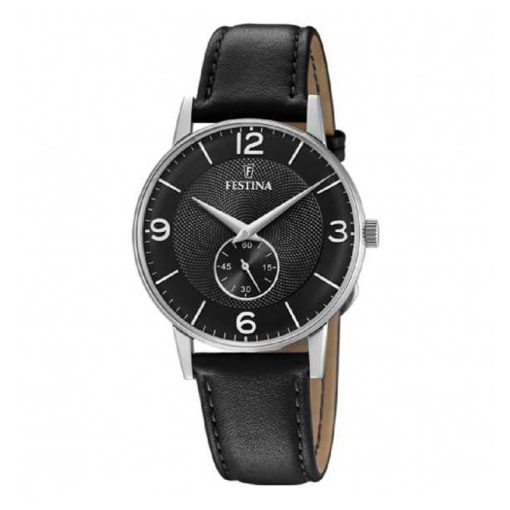 Festina F20566-4 Clasico Acero con secondiera pelle nero uomo