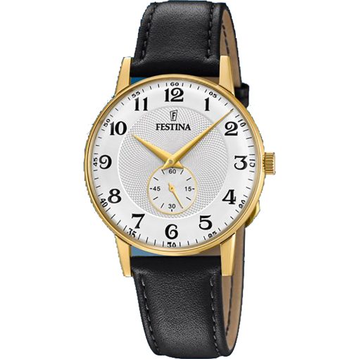 Festina F20567-1 Acero Clasico pelle marrone e dorato con piccolo secondo