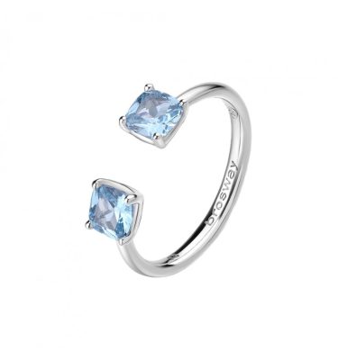 Anello contrarié Brosway FCL11B Fancy argento 925 misura 12 con oval cubic zirconia zaffiro chiaro