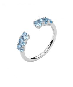 Anello contrarié Brosway FCL13C Fancy argento 925 misura 14 con oval cubic zirconia zaffiro chiaro