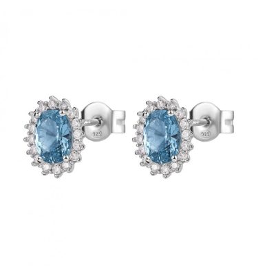 Orecchini Kate Brosway FCL17 Fancy argento 925 con oval cubic zirconia zaffiro chiaro
