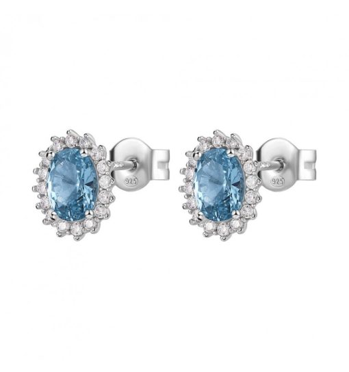 Orecchini Kate Brosway FCL17 Fancy argento 925 con oval cubic zirconia zaffiro chiaro