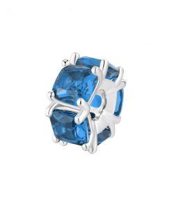 Color charm Brosway FFB03 Fancy argento 925 con cushion cubic zirconia colore zaffiro