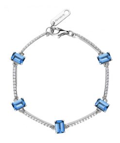 Bracciale semirigido Brosway FFB04 Fancy argento 925 baguette cubic zirconia colore zaffiro