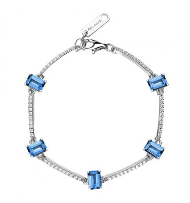 Bracciale semirigido Brosway FFB04 Fancy argento 925 baguette cubic zirconia colore zaffiro