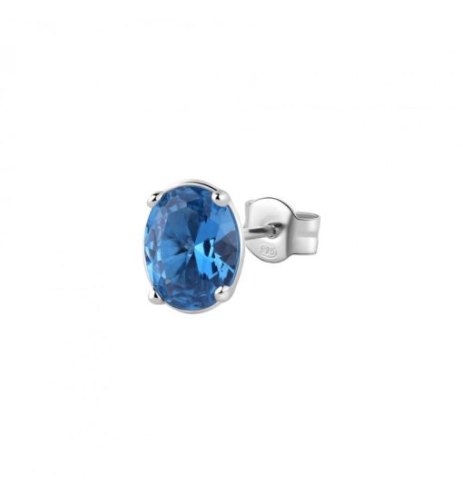 Orecchino singolo a lobo Brosway FFB05 Fancy con oval cubic zirconia colore zaffiro