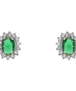 Orecchini Gemma Verde Silver Freddy FJ-10002